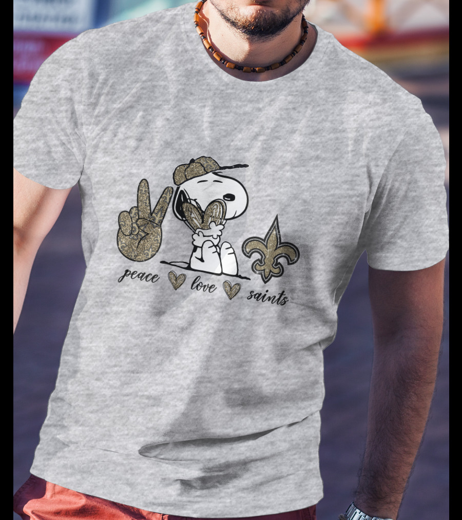 Peace Love Snoopy Fleur-de-lis Saints T-Shirt
