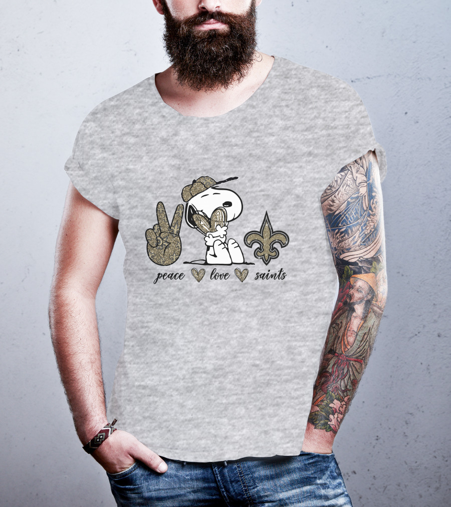 Peace Love Snoopy Fleur-de-lis Saints T-Shirt