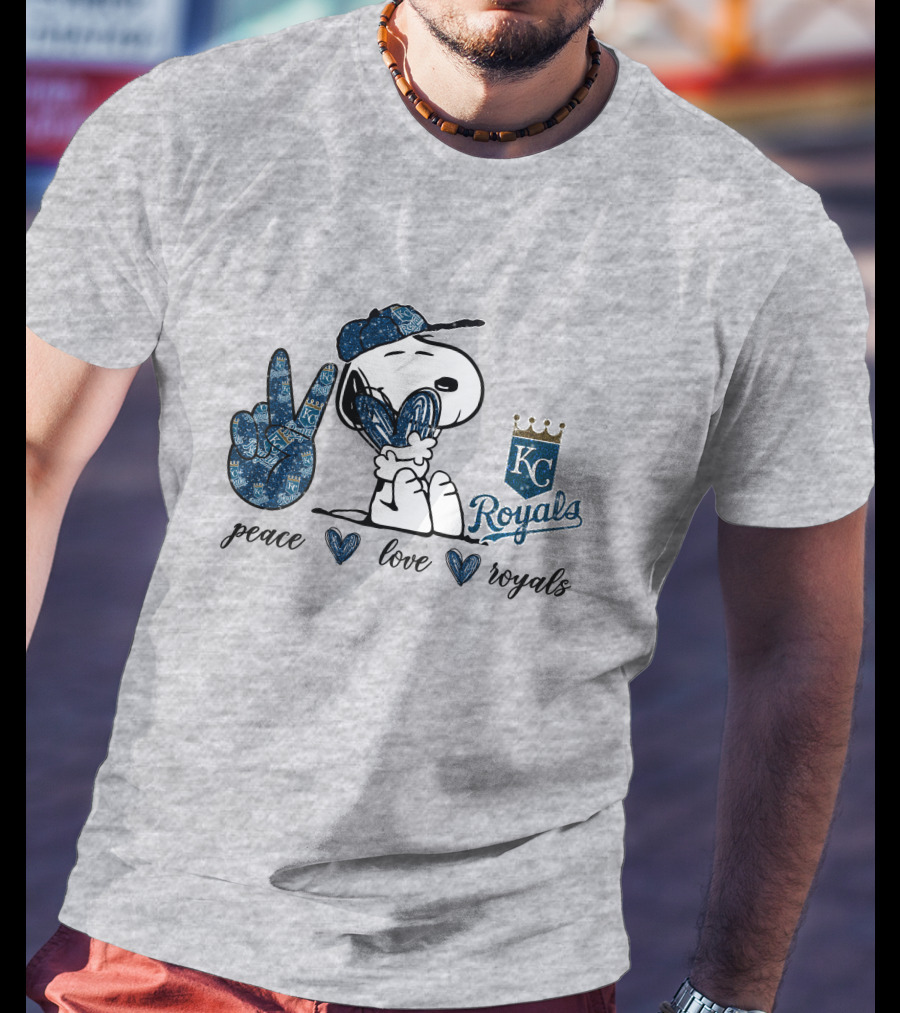 Peace Love KC Royals Snoopy T-Shirt