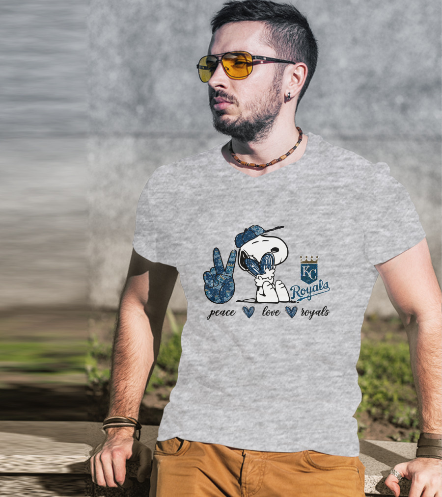 Peace Love KC Royals Snoopy T-Shirt