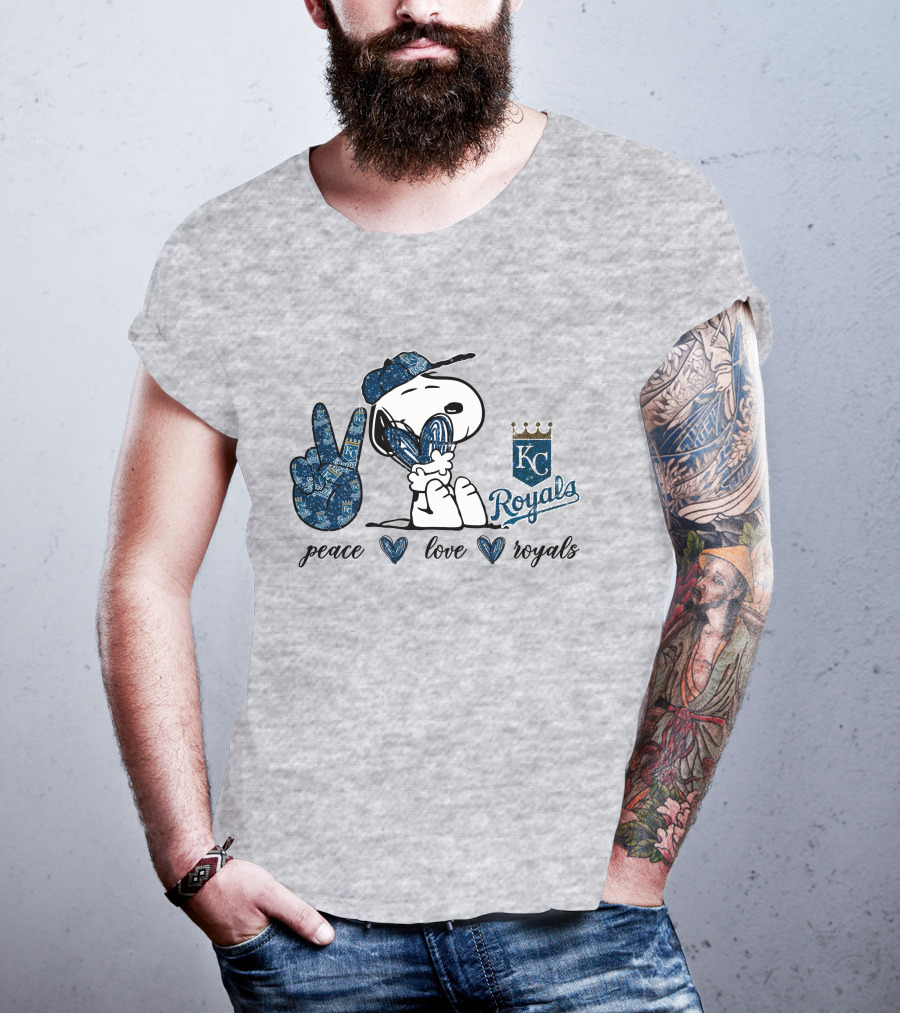 Peace Love KC Royals Snoopy T-Shirt
