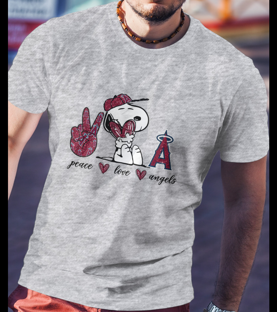 Peace Love Los Angeles Angels Snoopy T-Shirt