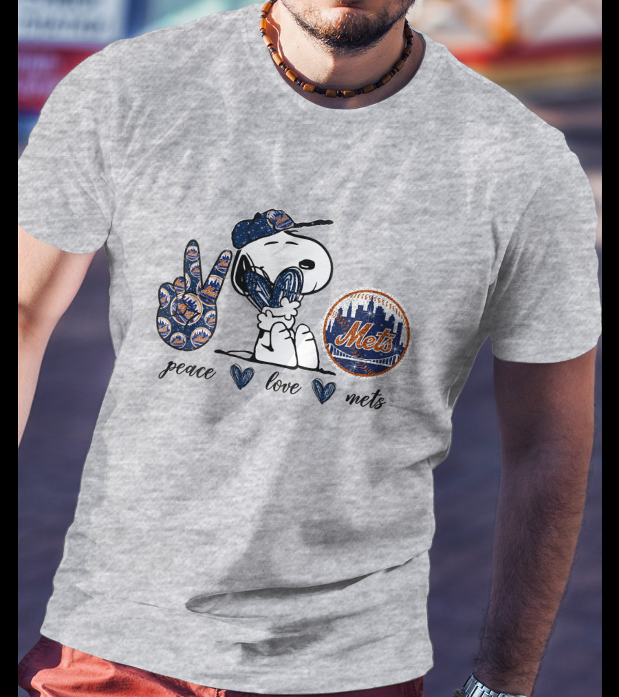 Peace Heart Love Mets Snoopy Skyline Finger Symbol T-Shirt