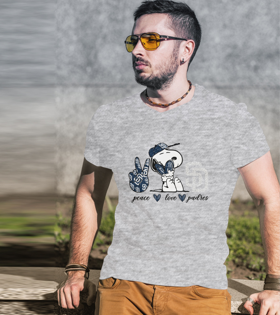 Peace Love San Diego Padres Snoopy SD T-Shirt