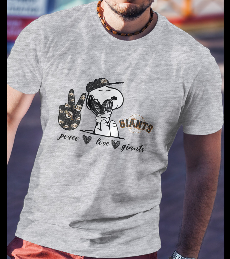 Peace Love San Francisco Giants Snoopy T-Shirt