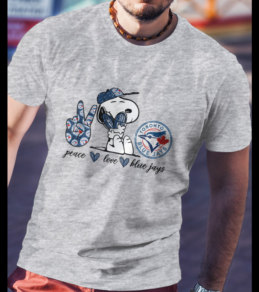 Peace Love Blue Jays Toronto Baseball Snoopy T-Shirt