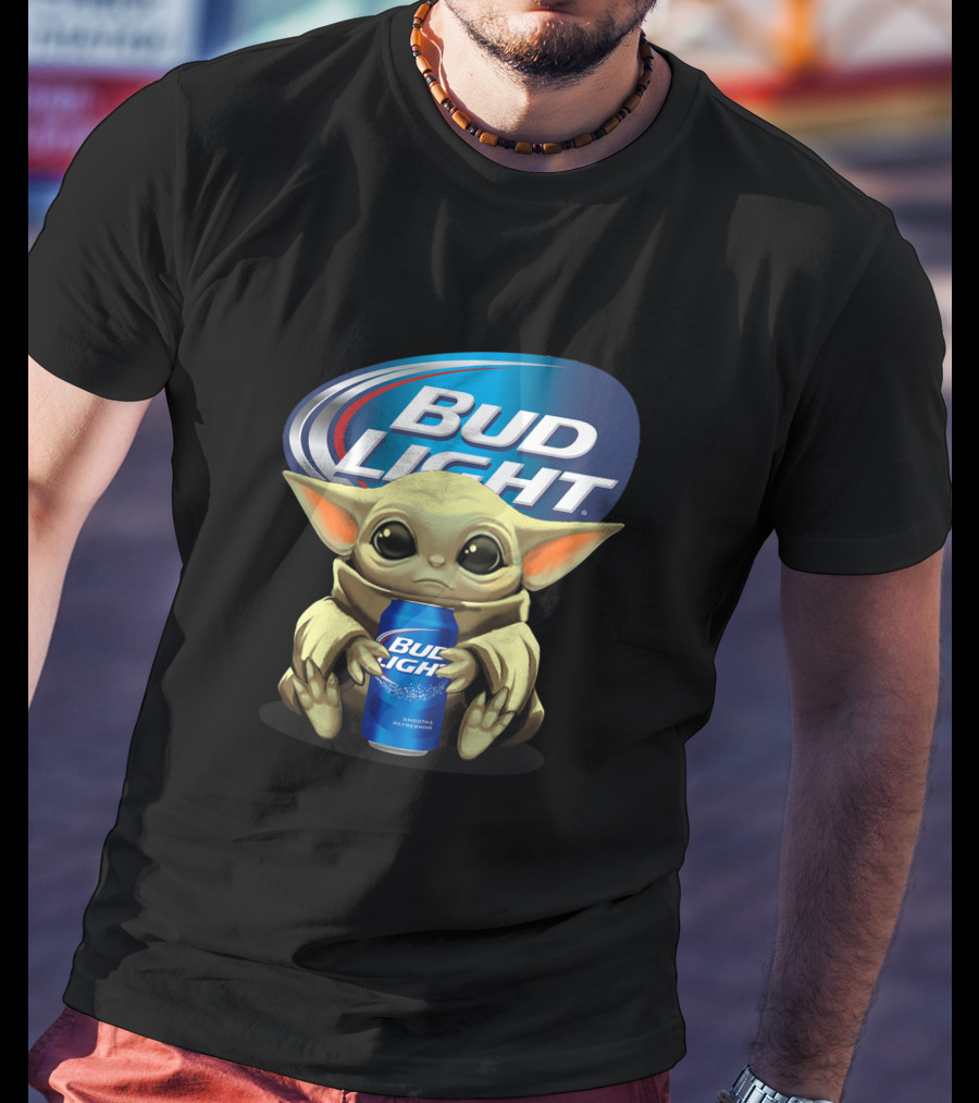 Yoda Baby Holding Bud Light Can With Bud Light T-Shirt