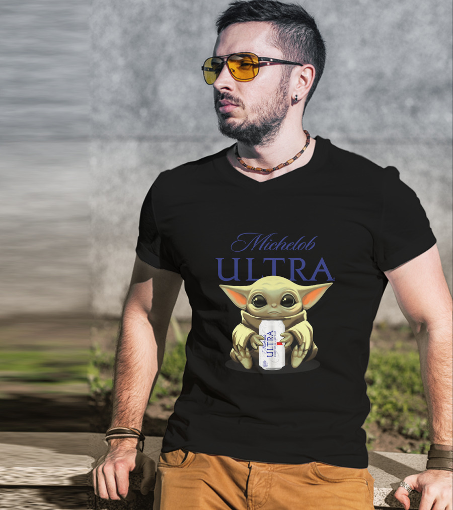 Michelob ULTRA Baby Yoda Holding Beer Can T-Shirt