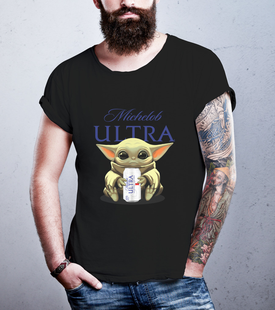 Michelob ULTRA Baby Yoda Holding Beer Can T-Shirt