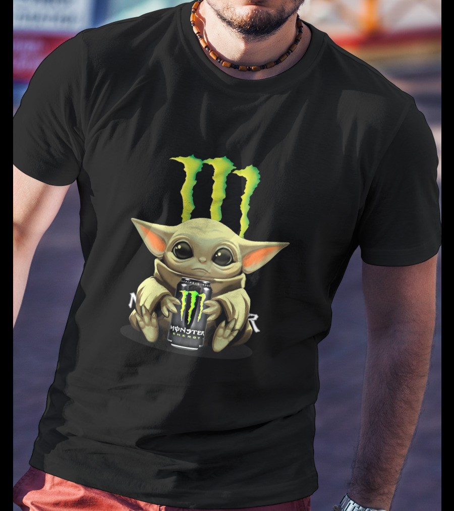 Yoda Baby Holding Monster Energy Can With Iconic Green Claw T-Shirt