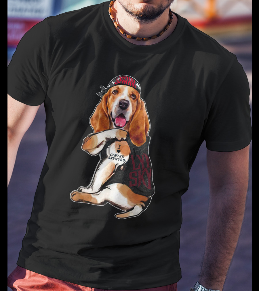Lynyrd Skynyrd Bandana Basset Hound I Love Lynyrd Skynyrd T-Shirt