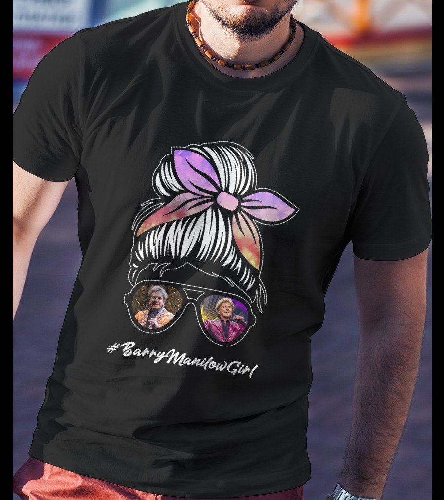 BarryManilowGirl Sunglasses Hairbow T-Shirt