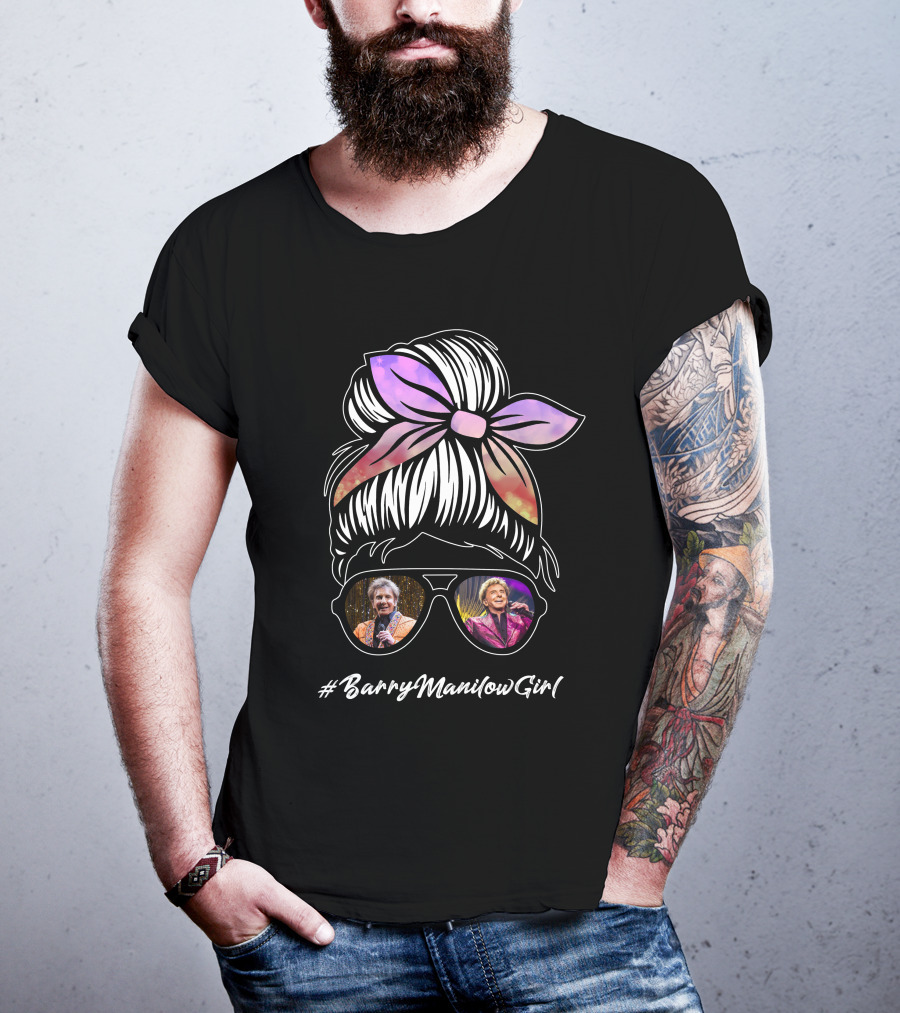 BarryManilowGirl Sunglasses Hairbow T-Shirt