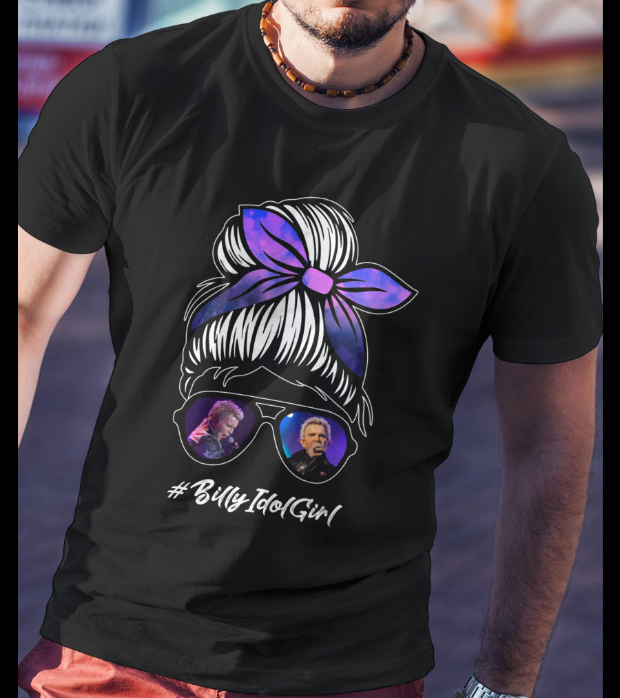 BillyIdolGirl Rockstar Shades Hair Bow T-Shirt
