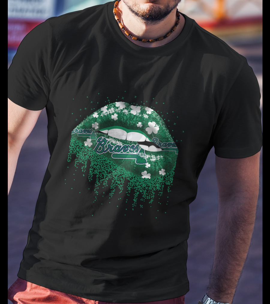 Braves Shamrock Lips Dripping Clovers T-Shirt