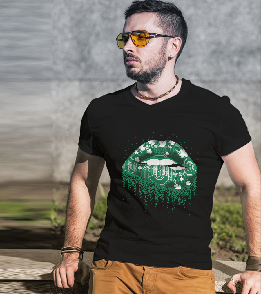 Ohio State Buckeyes Lips Shamrock Lucky Green T-Shirt