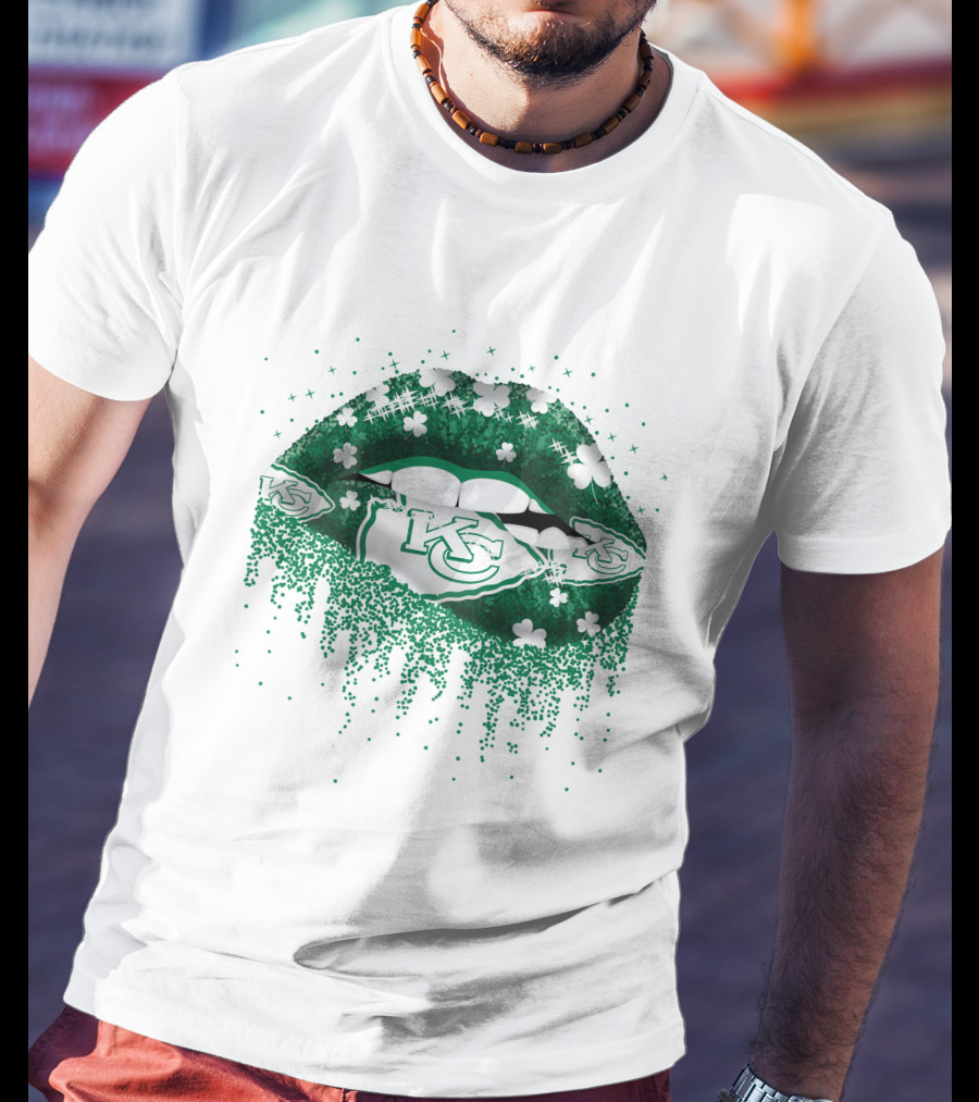 KC Chiefs Clover Lips St. Patrick's Day T-Shirt