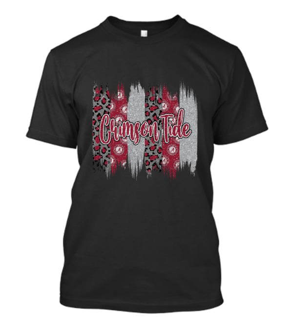 Alabama Crimson Tide Brushstroke Leopard Paisley Stripes T-Shirt