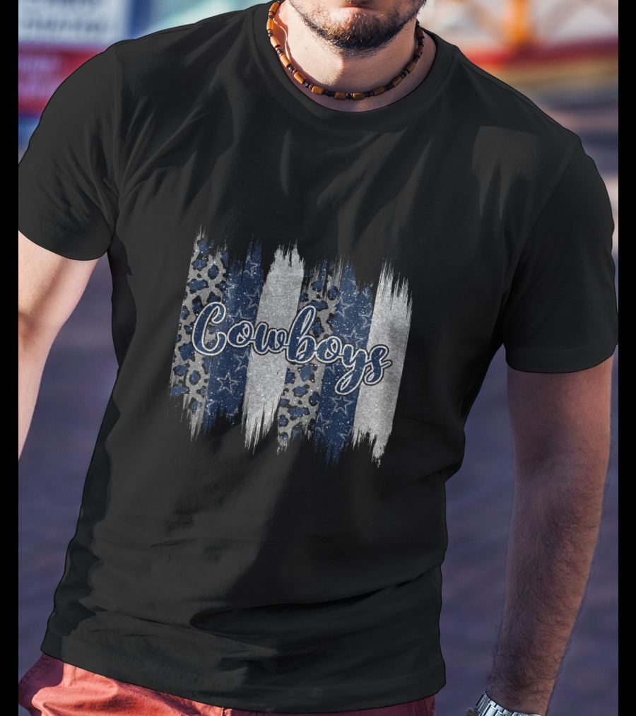 Cowboys Brushstroke Leopard Star Stripes T-Shirt