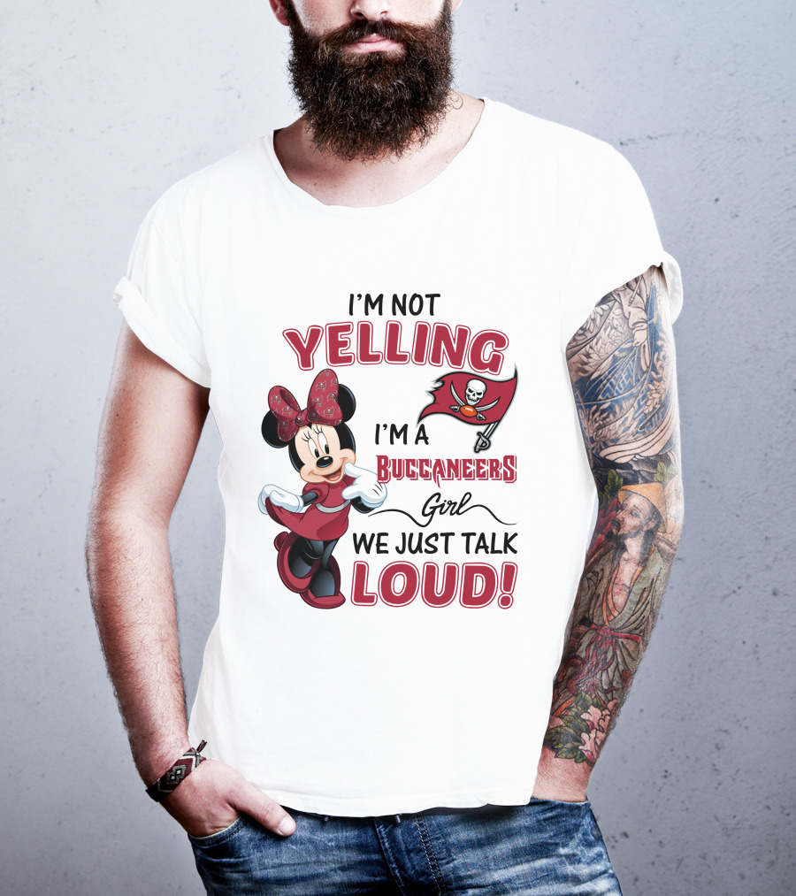 Tampa Bay Buccaneers Minnie Mouse Yelling Girl Loud  T-Shirt