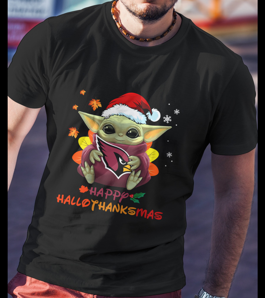 Arizona Cardinals Baby Yoda Happy Hallothanksmas 505 L1PTT T-Shirt