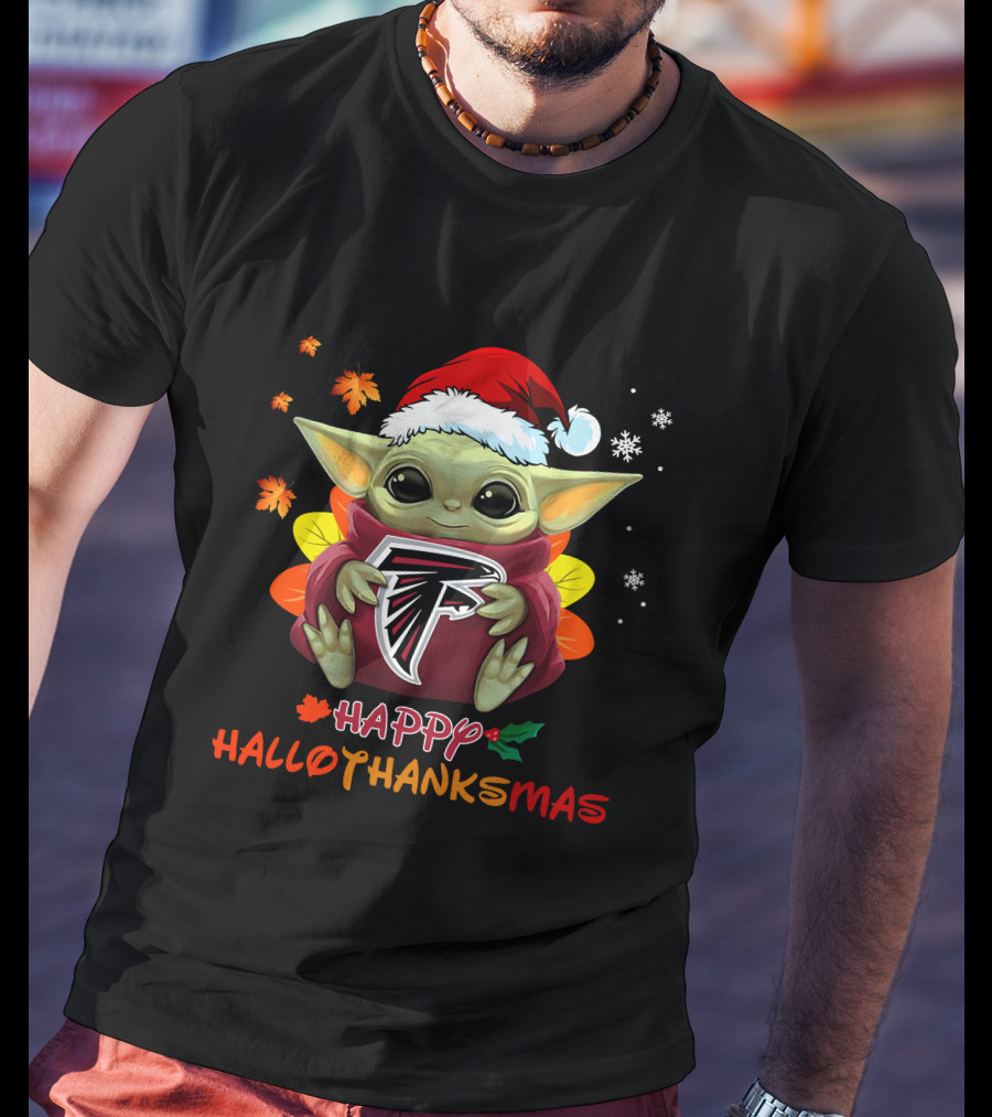 Happy Hallothanksmas Atlanta Falcons Baby Yoda 505 L1PTT T-Shirt