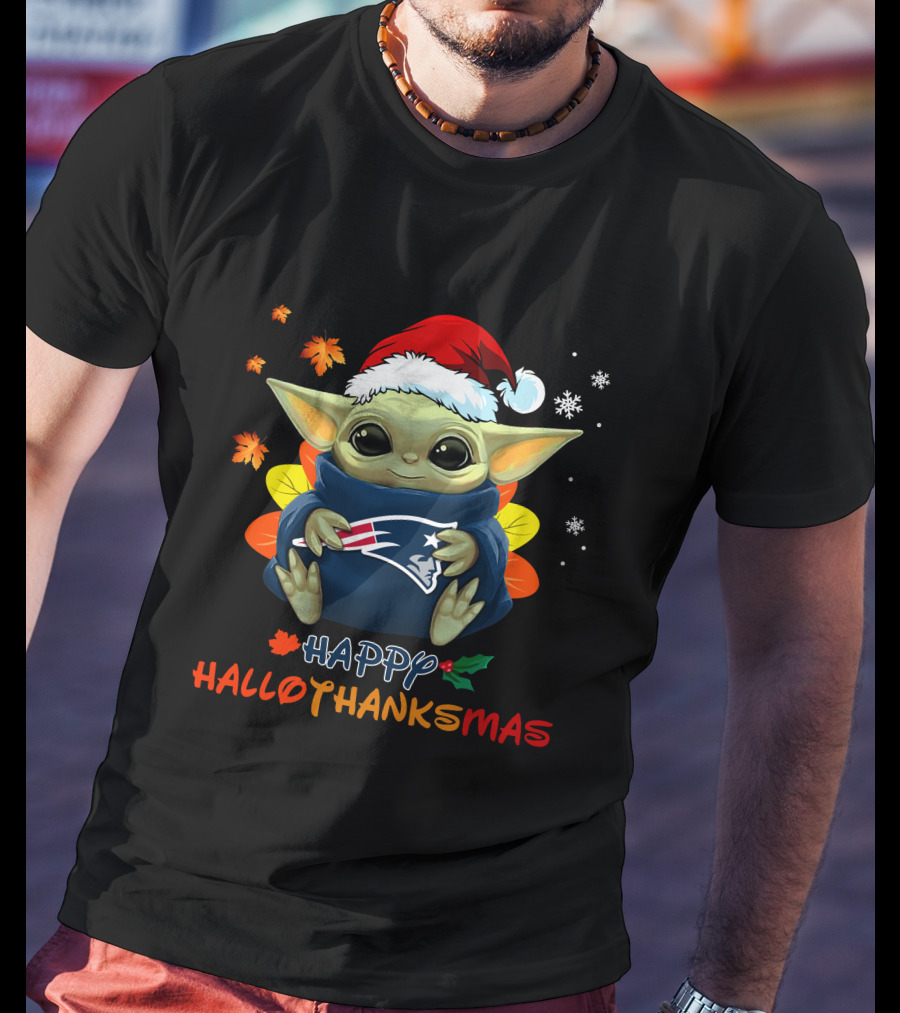 New England Patriots Baby Yoda Happy Hallothanksmas 505 L1PTT T-Shirt