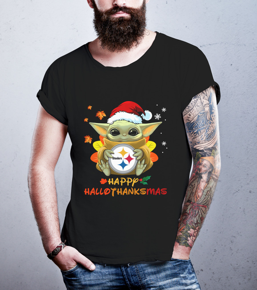 Happy Hallothanksmas Pittsburgh Steelers Baby Yoda 505 L1PTT T-Shirt