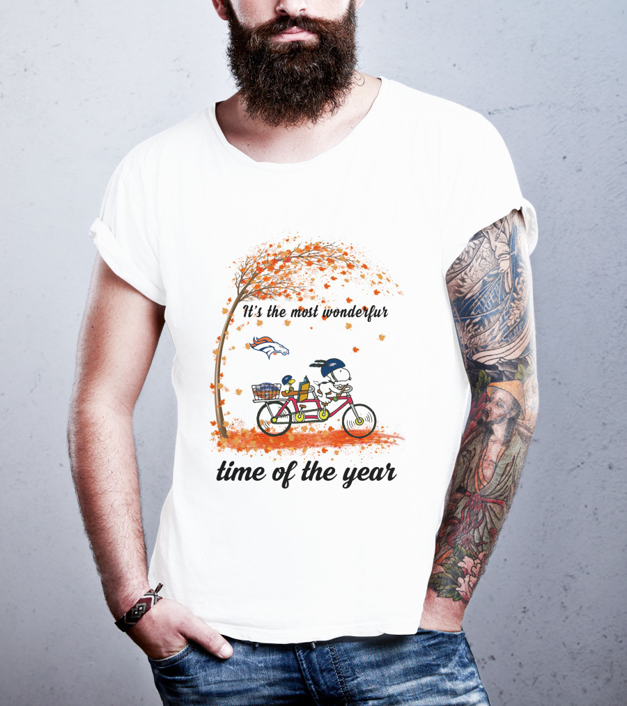 It's The Most Wonderful Time Of The Year Denver Broncos Autumn Snoopy T-Shirt