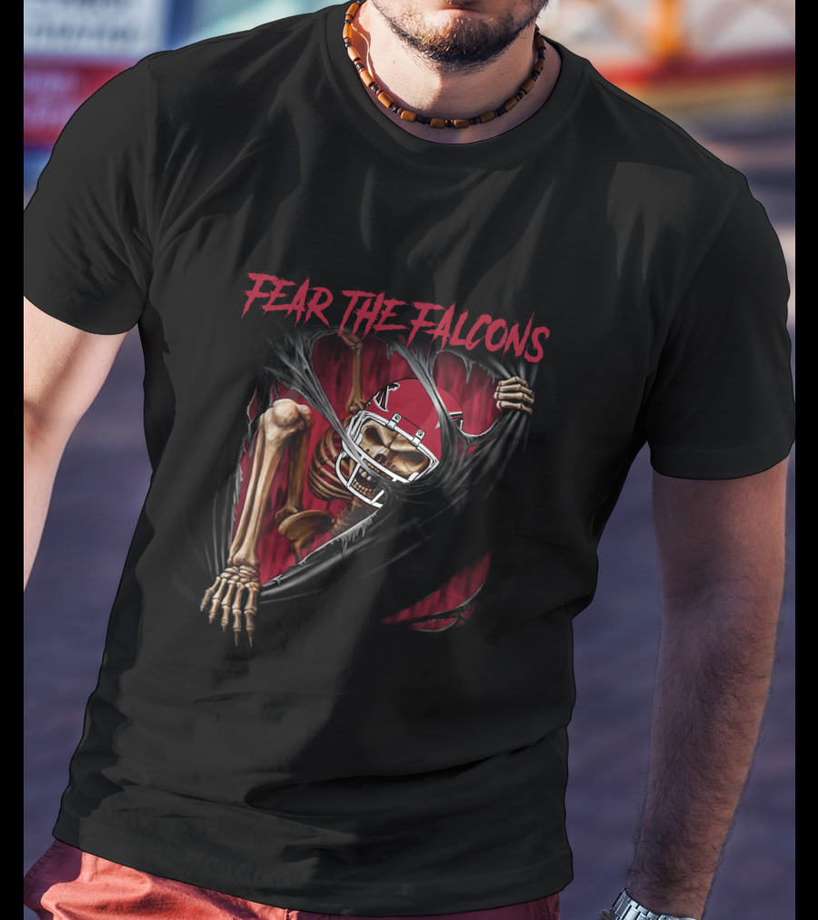 Fear The Falcons Atlanta Skeleton 515NFL L1MTH T-Shirt