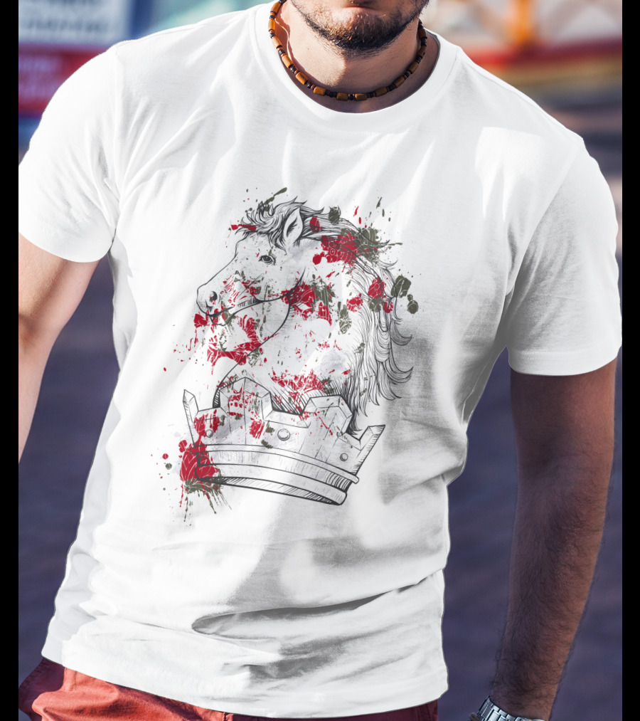 Horse Crown Art Blood Splatter T-Shirt