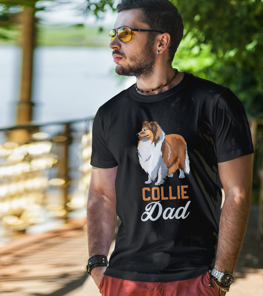 Collie Dad Loving Dog Owner T-Shirt