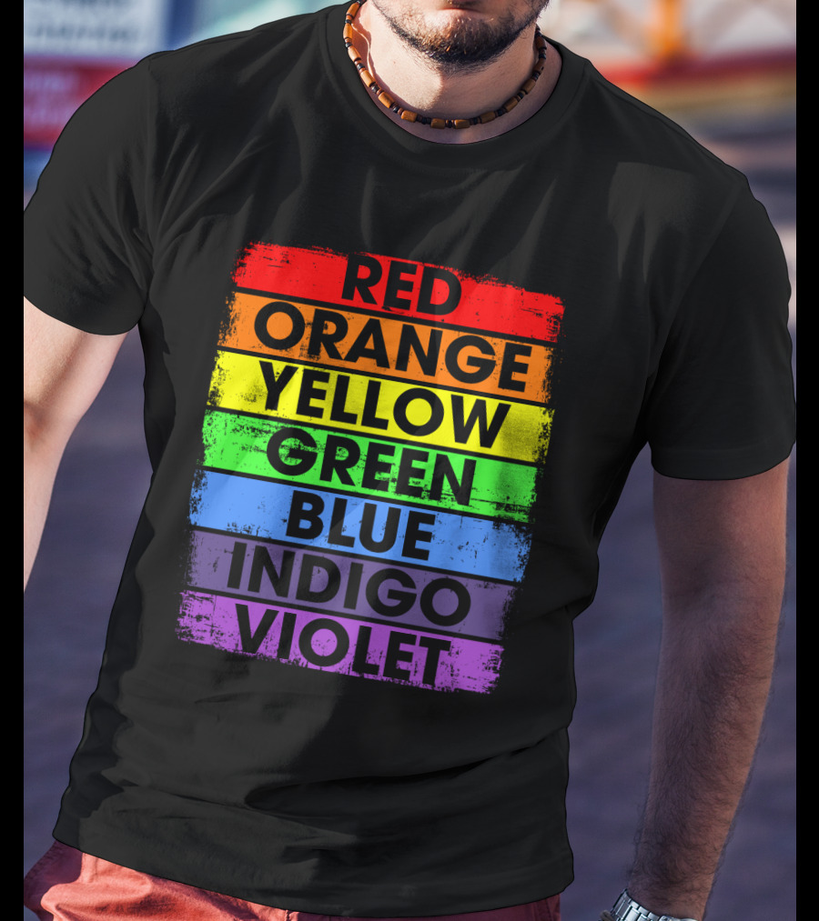 Colors Of The Rainbow Red Orange Yellow Green Blue Indigo Violet T-Shirt