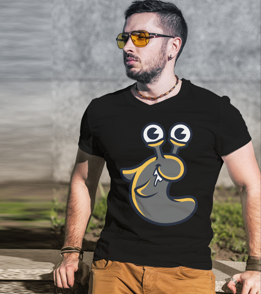 Slug Cartoon Character With Big Eyes And Smile T-Shirt