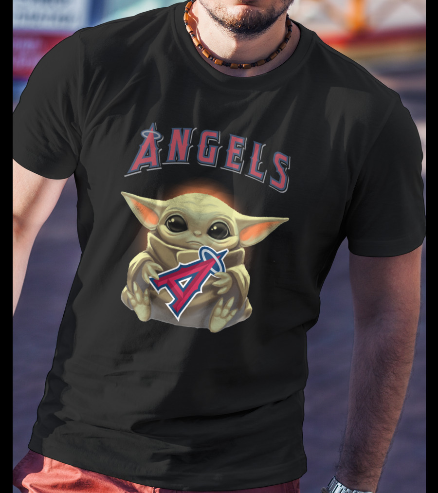Baby Yoda Holding Angels Baseball T-Shirt