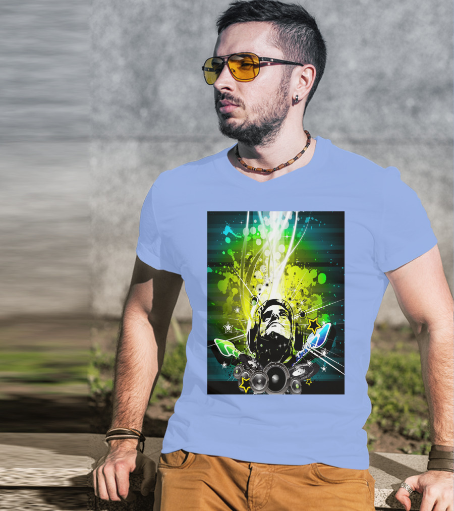 Music So Cool Vibrant Headphones DJ Speaker Blast T-Shirt