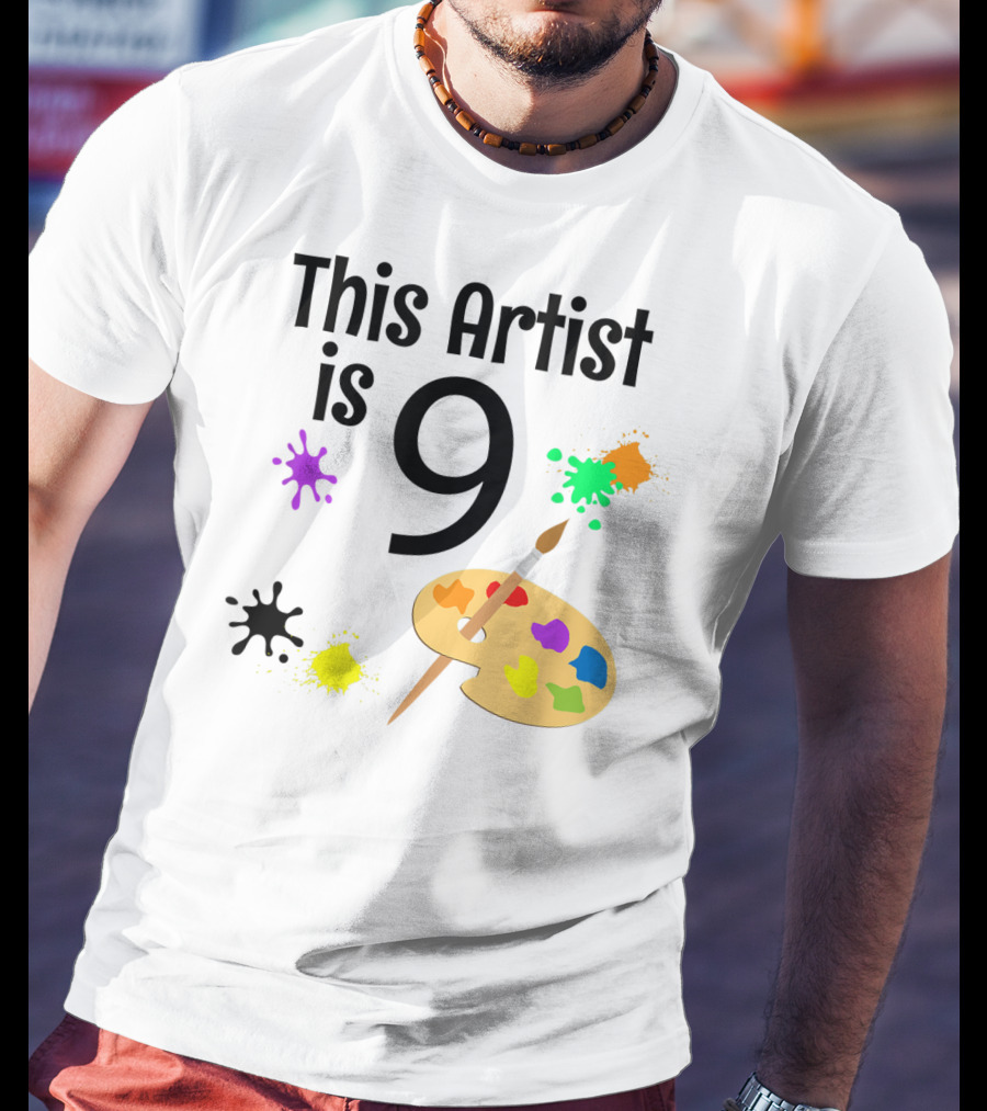 This Artist Is 9 Year Old Painting Birthday Party T-Shirt