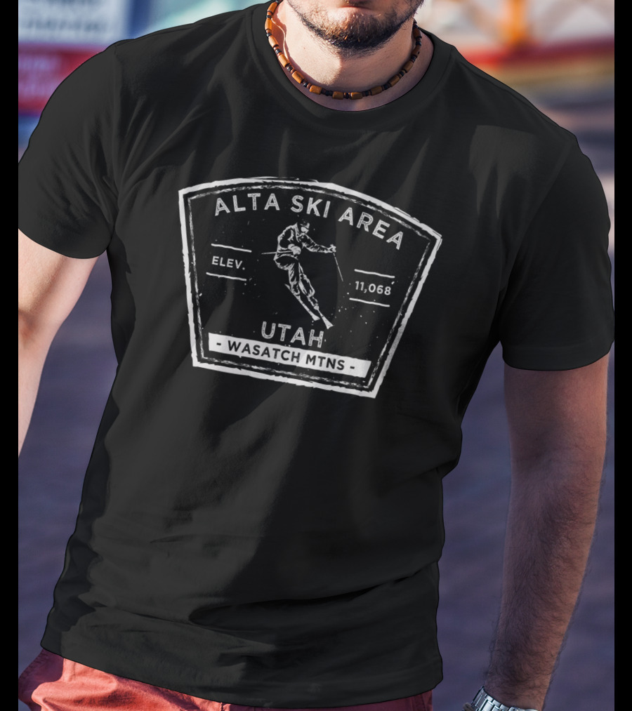 Alta Ski Area Utah Wasatch Mtns Elev. 11,068 T-Shirt