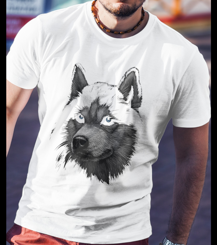 Classic Siberian Husky Lover Blue-Eyed Canine T-Shirt