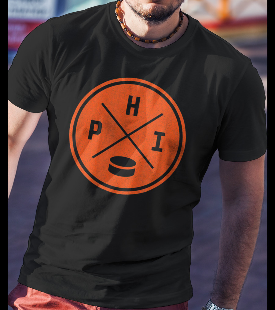 PHI Classic Philadelphia Hockey Puck Emblem T-Shirt