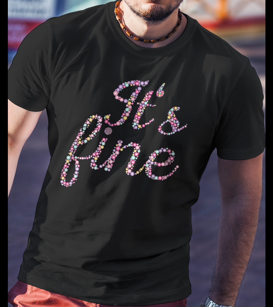 Classic Vintage It's Fine Pastel Beaded T-Shirt