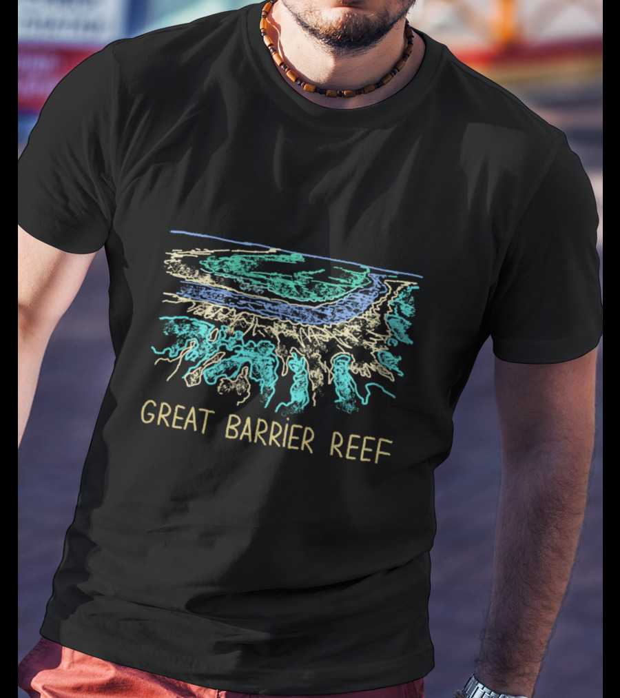 Great Barrier Reef Australia Vibrant Coral Reef Scenic Depiction T-Shirt