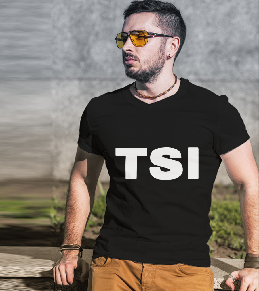 TSI Bold White Text On Minimalist Background T-Shirt