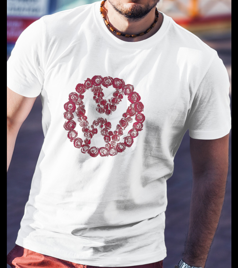 VWROSE Red Rose Circle Emblem T-Shirt