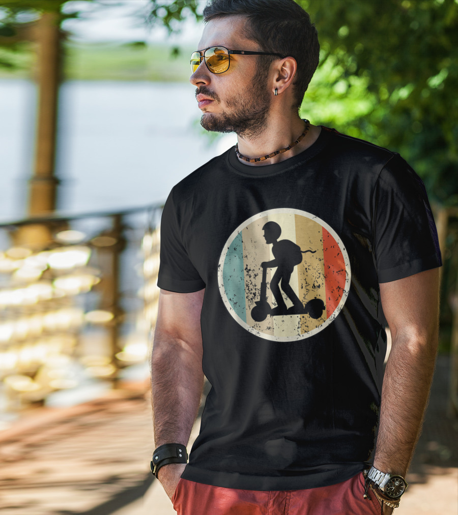 Escooter Electric Scooter Driver Vintage Retro T-Shirt