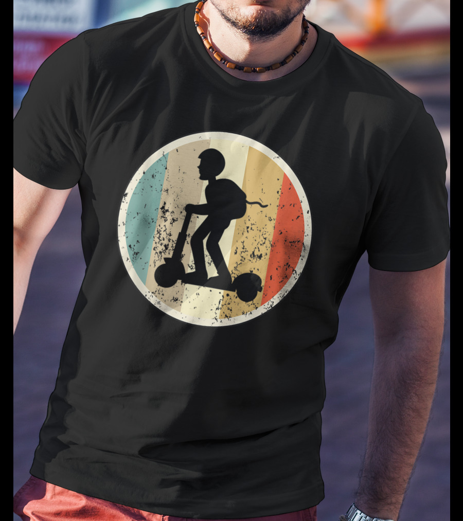 Escooter Electric Scooter Driver Vintage Retro T-Shirt