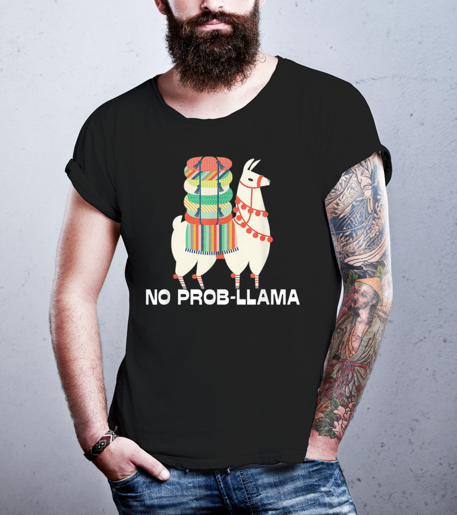 No Prob Llama Cute Llama Alpaca Lover T-Shirt