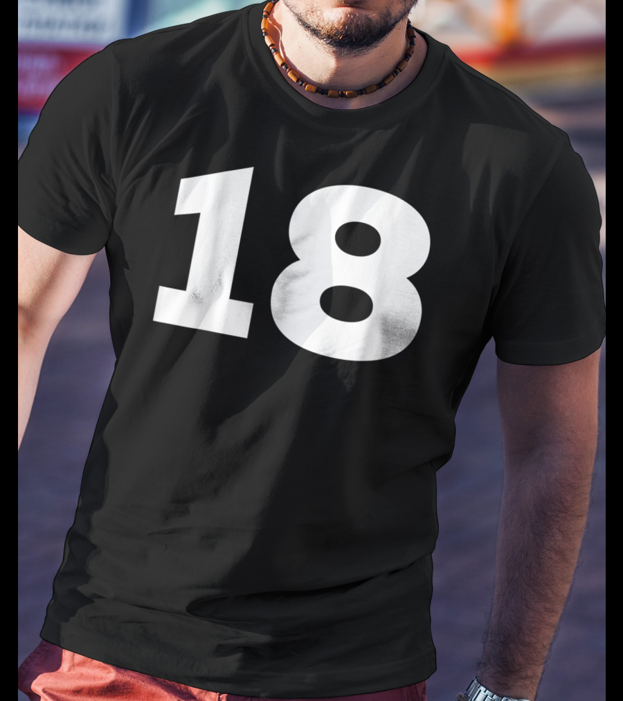 Number 18 Sport Team Fan Jersey Style Group T-Shirt