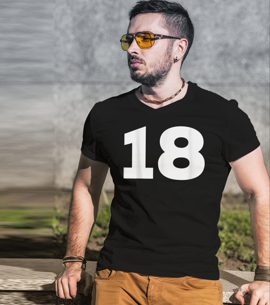 Number 18 Sport Team Fan Jersey Style Group T-Shirt