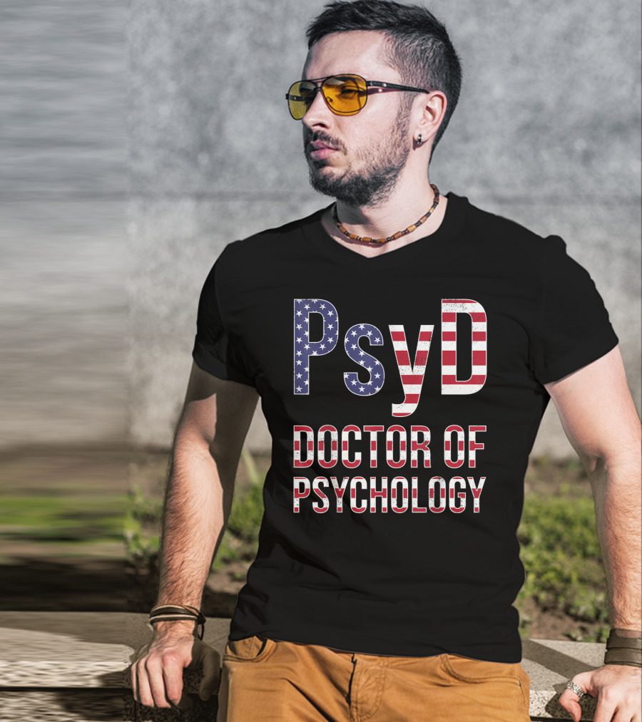 Psyd Doctor Of Psychology American Flag T-Shirt